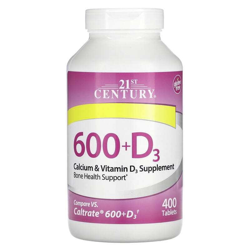 21st Century 600+D3 Calcium & Vitamin D3 Supplement 400 viên 1 21st Century 600+D3 Calcium & Vitamin D3 Supplement 400 Tablets 740985275313