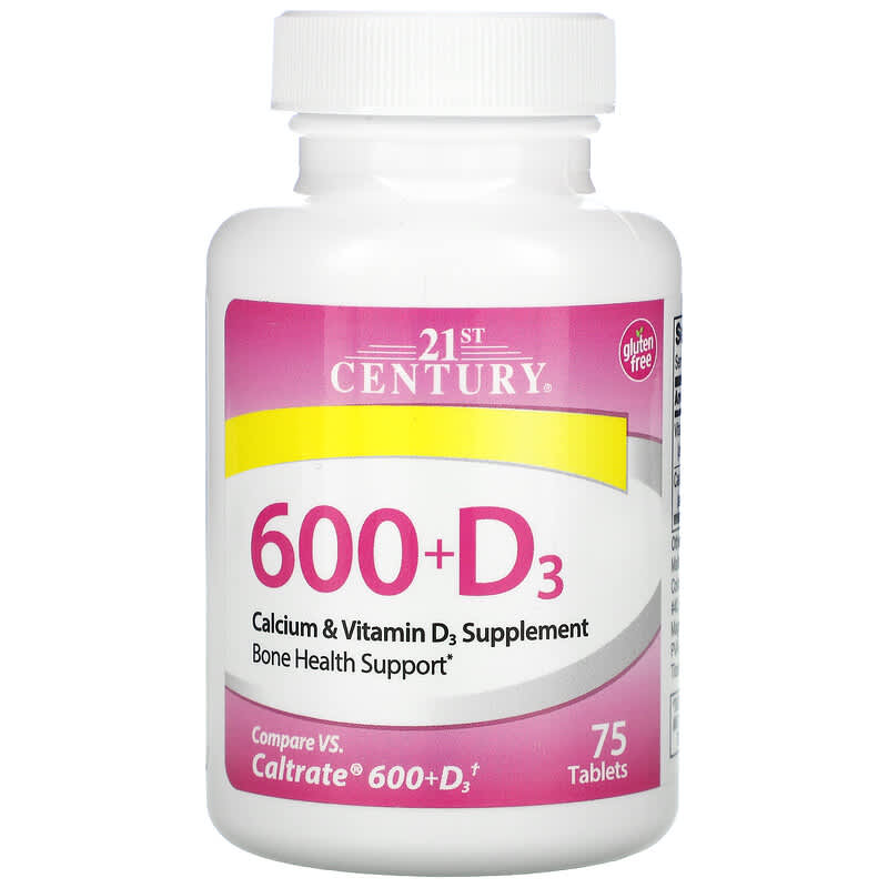 21st Century 600+D3 Calcium & Vitamin D3 Supplement 75 viên 1 21st Century 600+D3 Calcium & Vitamin D3 Supplement 75 Tablets 740985275290