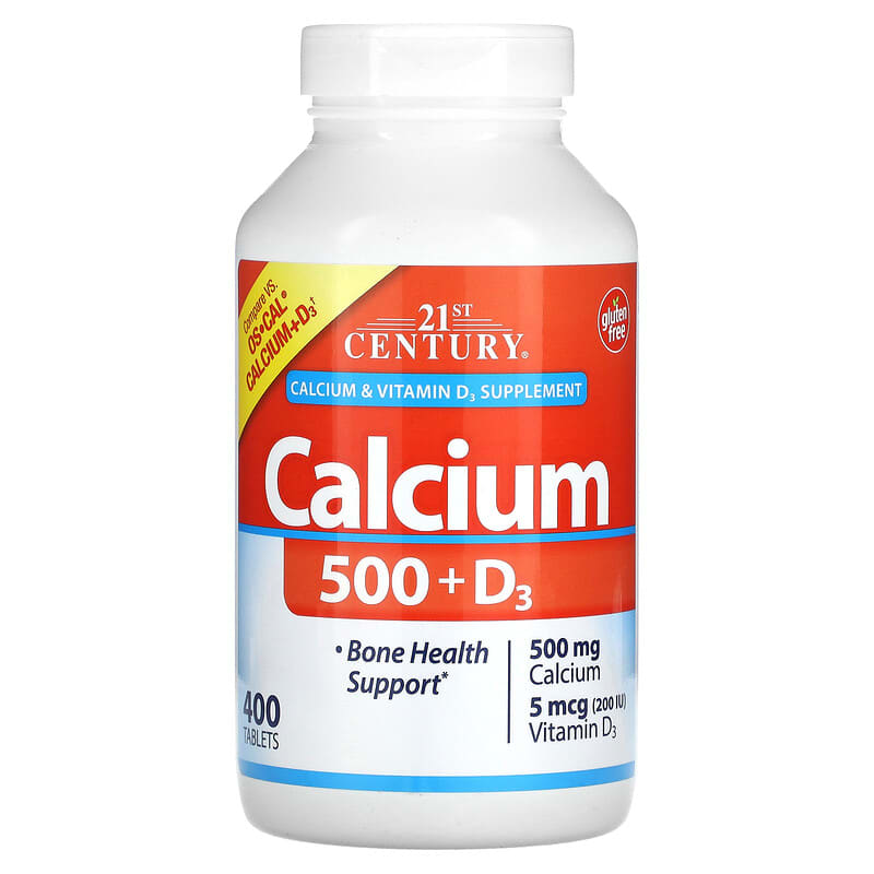 21st Century Calcium 500 + D3 5 mcg (200 IU) 400 viên 1 21st Century Calcium 500 + D3 400 Tablets 740985275238