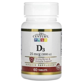21st Century D3 25 mcg (1.000 IU) 60 Tablets 740985280300