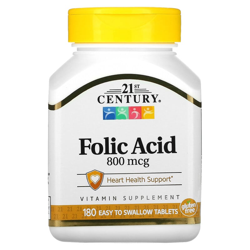21st Century Folic Acid 800 mcg 180 Easy to Swallow viên 1 21st Century Folic Acid 800 mcg 180 Easy to Swallow Tablets 740985225639
