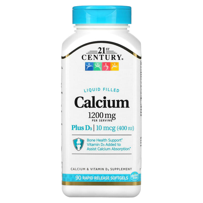 21st Century Liquid Filled Calcium Plus D3 1,200 mg 90 Rapid Release Softgels 1 21st Century Liquid Filled Calcium Plus D3 600 mg 90 Rapid Release Softgels 740985226537