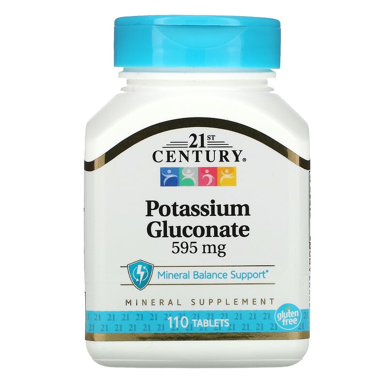 21st Century Potassium Gluconate 595 mg 110 viên 1 21st Century Potassium Gluconate 595 mg 110 Tablets 740985213872