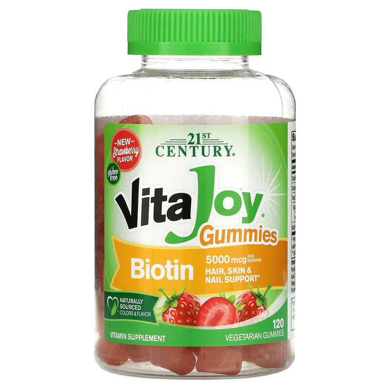 21st Century VitaJoy Biotin Gummies Strawberry Flavor 5,000 mcg 120 Vegetarian Gummies 1 21st Century VitaJoy Biotin Gummies Strawberry Flavor 2.500 mcg 120 Vegetarian Gummies 740985277294
