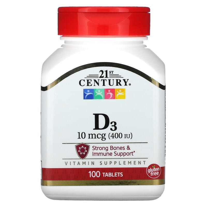 21st Century Vitamin D3 10 mcg (400 IU) 100 viên 1 21st Century Vitamin D3 10 mcg (400 IU) 100 Tablets 740985226612
