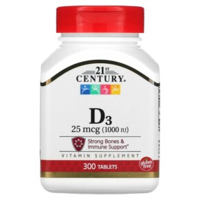 21st Century Vitamin D3 25 mcg (1.000 IU) 300 Tablets 740985272923