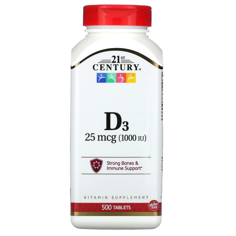 21st Century Vitamin D3 25 mcg (1,000 IU) 500 viên 1 21st Century Vitamin D3 25 mcg (1.000 IU) 500 Tablets 740985271391