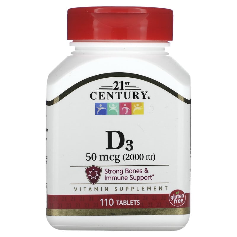 21st Century Vitamin D3 50 mcg (2,000 IU) 110 viên 1 21st Century Vitamin D3 50 mcg (2.000 IU) 110 Tablets 740985271117