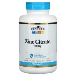 21st Century Zinc Citrate 50 mg 360 Tablets 740985280324