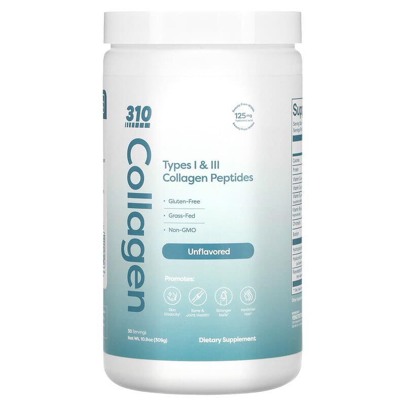 310 Nutrition Collagen Type I & ll Collagen Peptides Unflavored 10.9 oz (309 g) 1 310 Nutrition Collagen Type I & ll Collagen Peptides Unflavored 10.9 oz (309 g) 810018831677