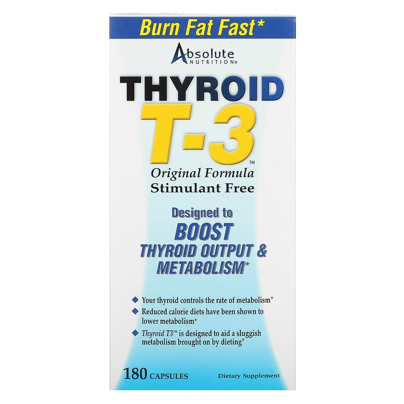Absolute Nutrition Thyroid T-3 Original Formula 180 Capsules 1 Absolute Nutrition Thyroid T-3 Original Formula 180 Capsules 708235088571