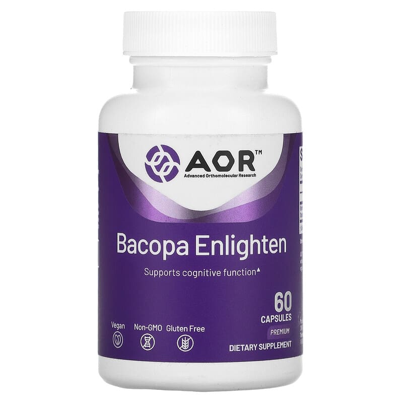 Advanced Orthomolecular Research AOR Bacopa Enlighten 60 Capsules 1 Advanced Orthomolecular Research AOR Bacopa Enlighten 60 Capsules 624917080254