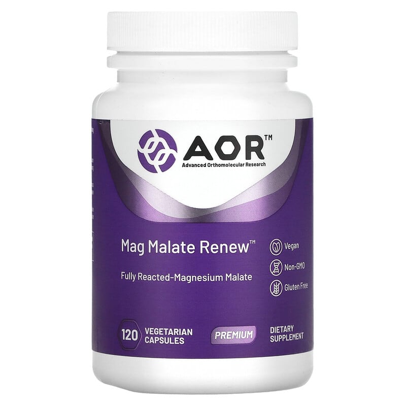 Advanced Orthomolecular Research AOR Mag Malate Renew 120 viên 1 Advanced Orthomolecular Research AOR Mag Malate Renew 120 Vegetarian Capsules 624917082111
