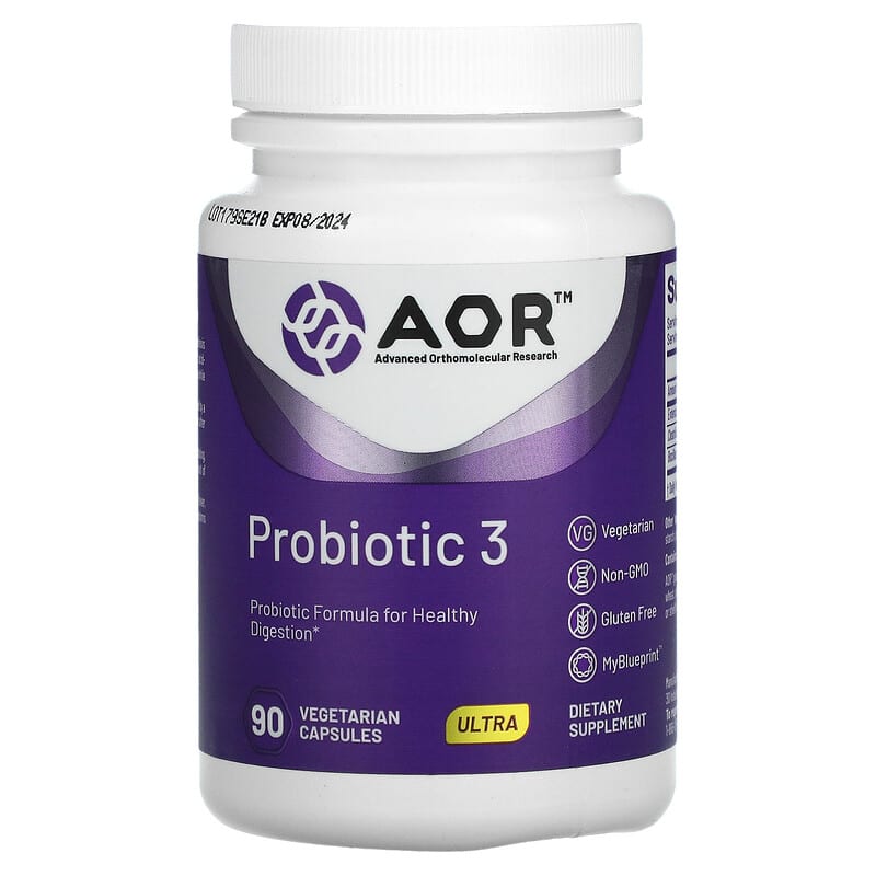 Advanced Orthomolecular Research AOR Probiotic 3 90 Vegetarian Capsules 1 Advanced Orthomolecular Research AOR Probiotic 3 90 Vegetarian Capsules 624917089998