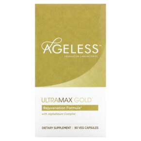 Ageless Foundation Laboratories UltraMax Gold with AlphaNeuro Complex 90 Veg Capsules 691546001400