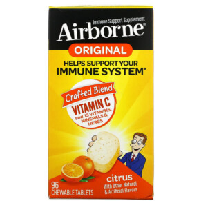 AirBorne Original Immune Support Supplement Citrus 96 Chewable Tablets 647865962977
