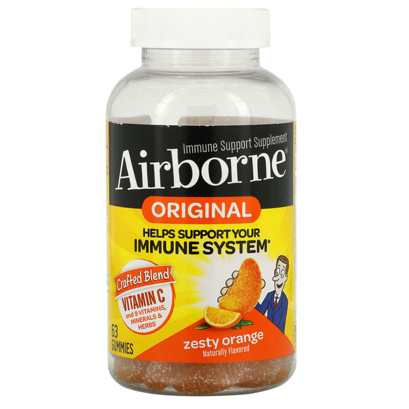 AirBorne Original Immune Support Supplement Zesty Orange 63 Gummies 1 AirBorne Original Immune Support Supplement Zesty Orange 63 Gummies 647865963394