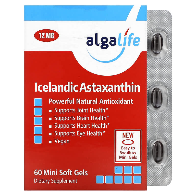 Algalife Icelandic Astaxanthin 12 mg 60 Mini Soft Gels 1 Algalife Icelandic Astaxanthin 12 mg 60 Mini Soft Gels 866509000145