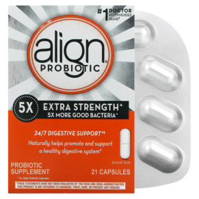 Align Probiotics 24/7 Digestive Support Probiotic Supplement Extra Strength 21 Capsules 037000505051