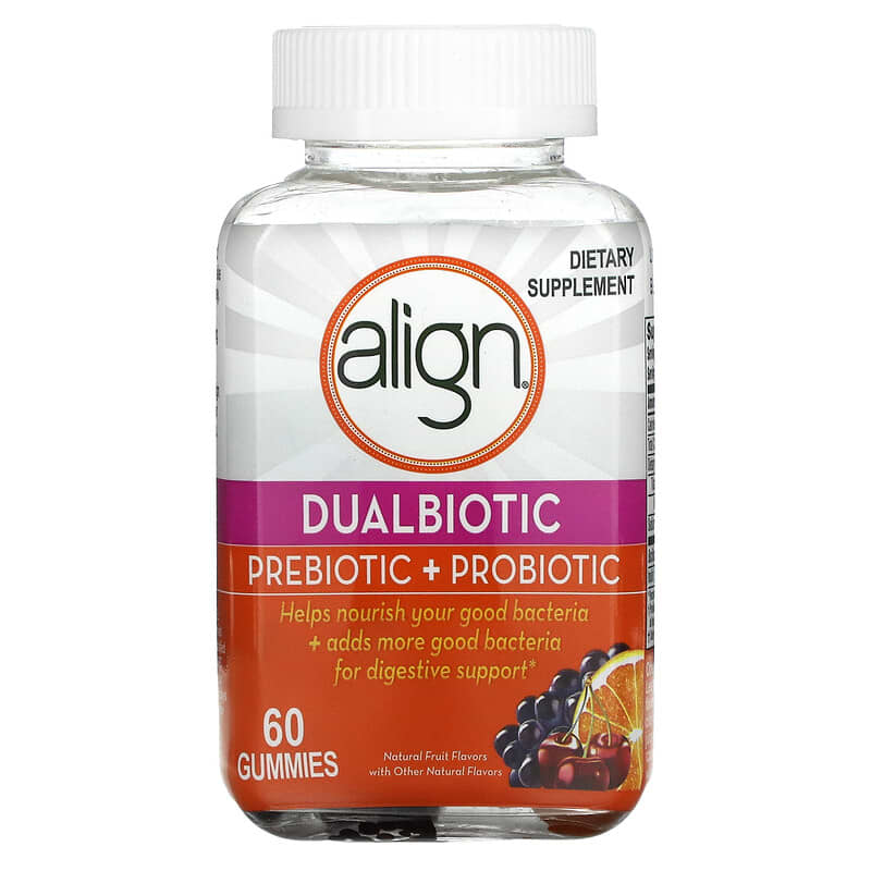 Align Probiotics Dualbiotic Prebiotic + Probiotic Natural Fruit 60 Gummies 1 Align Probiotics Dualbiotic Prebiotic + Probiotic Natural Fruit 60 Gummies 037000779377