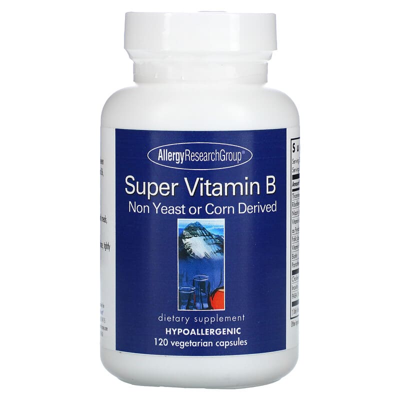 Allergy Research Group Super Vitamin B Complex 120 viên 1 Allergy Research Group Super Vitamin B Complex 120 Vegetarian Capsules 713947703407