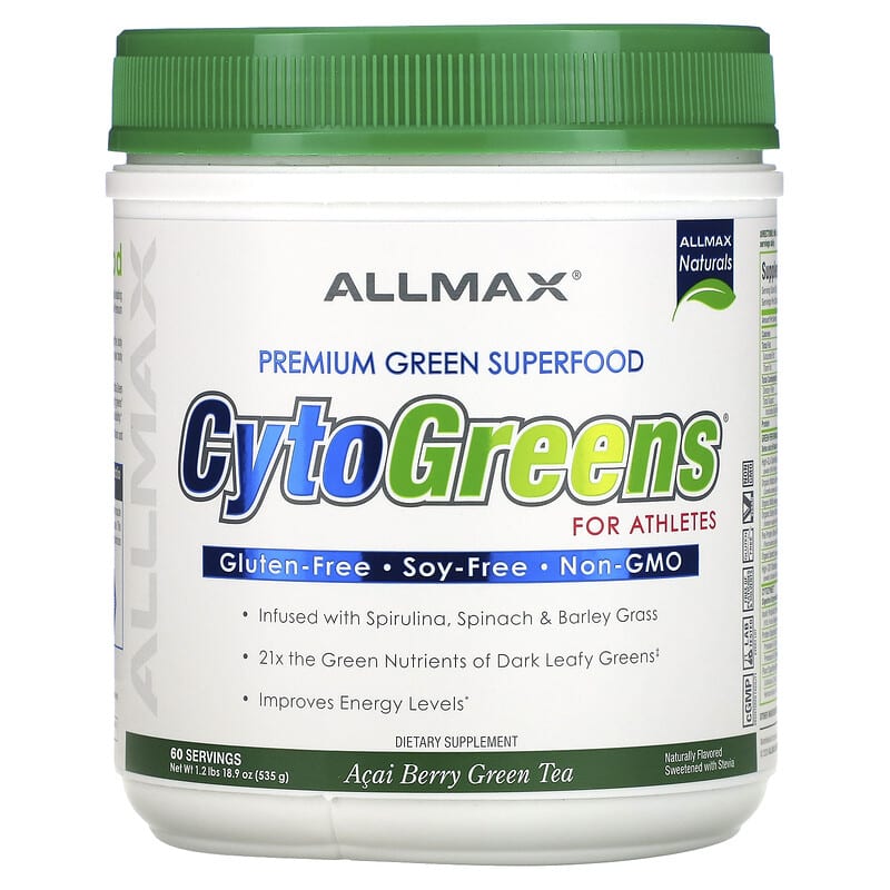 ALLMAX CytoGreens Premium Green Superfood for Athletes Acai Berry Green Tea 1.2 lbs (535 g) 1 ALLMAX CytoGreens Premium Green Superfood for Athletes Acai Berry Green Tea 1.2 lbs (535 g) 665553201528