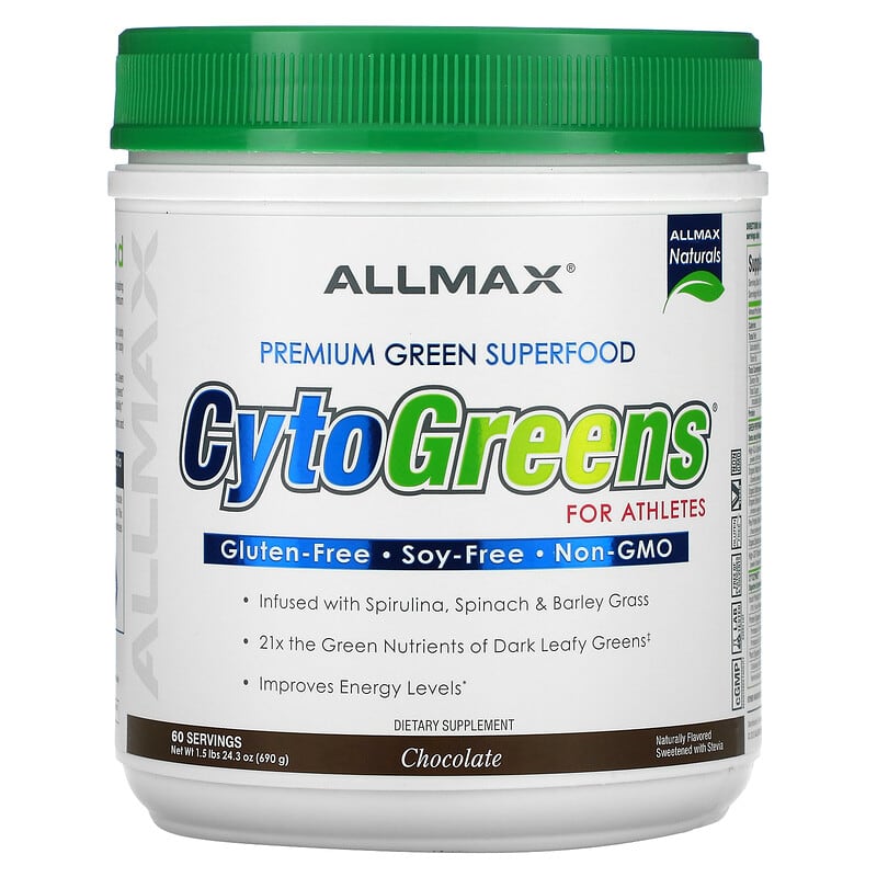 ALLMAX CytoGreens Premium Green Superfood for Athletes Chocolate 1.5 lbs (690 g) 1 ALLMAX CytoGreens Premium Green Superfood for Athletes Chocolate 1.5 lbs (690 g) 665553227603
