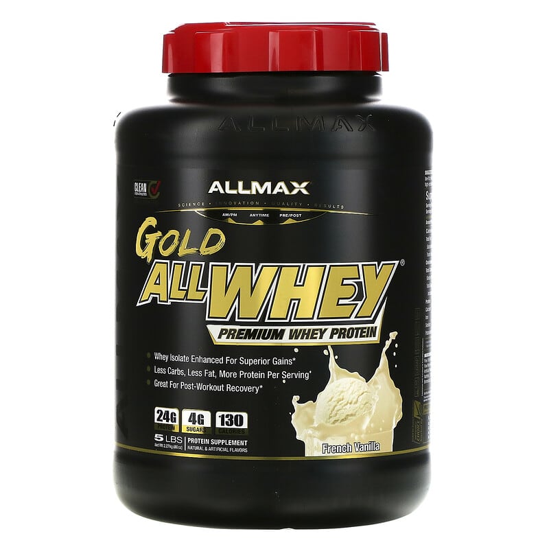 ALLMAX Gold AllWhey 100% Premium Whey Protein French Vanilla 5 lbs. (2.27 kg) 1 ALLMAX Gold AllWhey 100% Premium Whey Protein French Vanilla 5 lbs. (2.27 kg) 665553121260