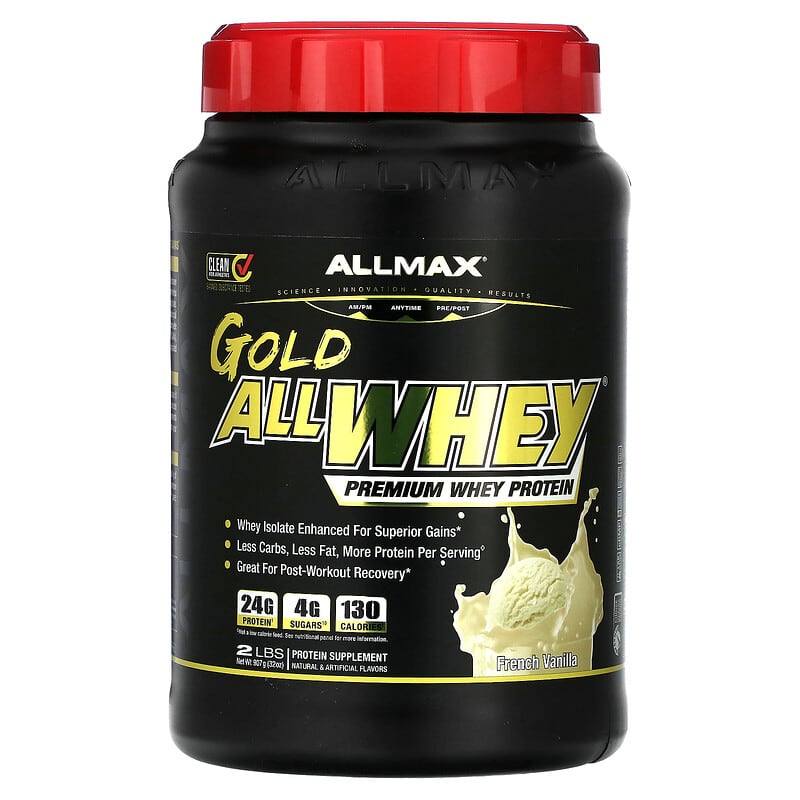 ALLMAX Gold AllWhey Premium Whey Protein French Vanilla 2 lbs (907 g) 1 ALLMAX Gold AllWhey Premium Whey Protein French Vanilla 2 lbs (907 g) 665553200484