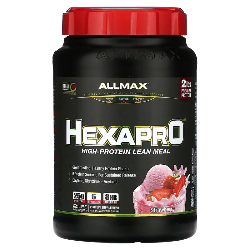 ALLMAX Hexapro High-Protein Lean Meal Strawberry 2 lbs (907 g) 1 ALLMAX Hexapro High-Protein Lean Meal Strawberry 2 lbs (907 g) 665553228495