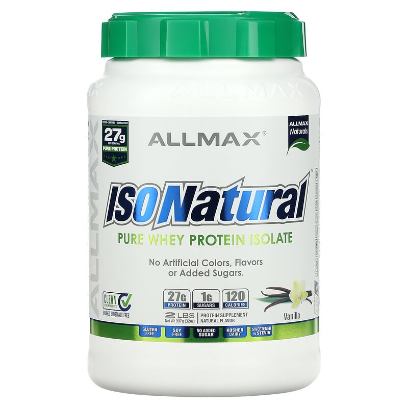 ALLMAX IsoNatural Pure Whey Protein Isolate Vanilla 2 lbs (907 g) 1 ALLMAX IsoNatural Pure Whey Protein Isolate Vanilla 2 lbs (907 g) 665553223223