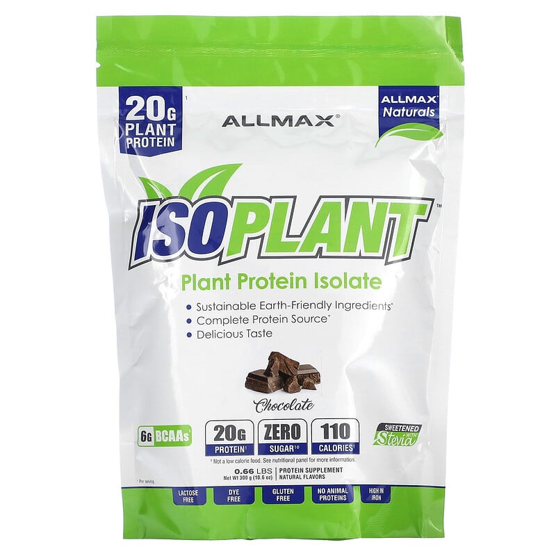 ALLMAX Isoplant Plant Protein Isolate Chocolate 10.6 oz (300 g) 1 ALLMAX Isoplant Plant Protein Isolate Chocolate 10.6 oz (300 g) 665553229591