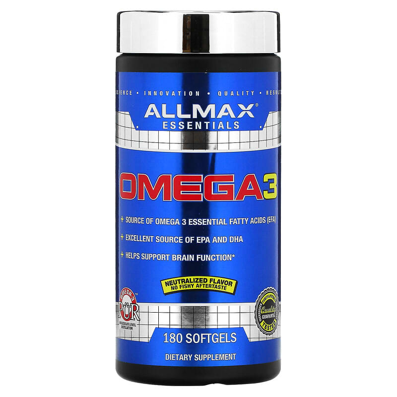 ALLMAX Omega-3 180 Softgels 1 ALLMAX Omega-3 180 Softgels 665553202556