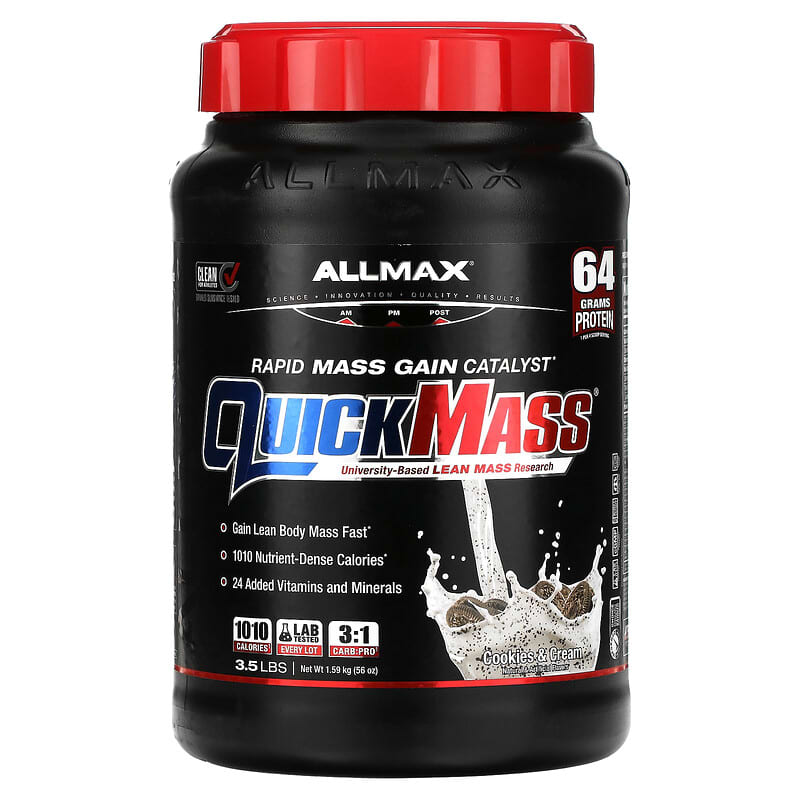 ALLMAX QuickMass Rapid Mass Gain Catalyst Cookies & Cream 3.5 lbs (1.59 kg) 1 ALLMAX QuickMass Rapid Mass Gain Catalyst Cookies & Cream 3.5 lbs (1.59 kg) 665553229751