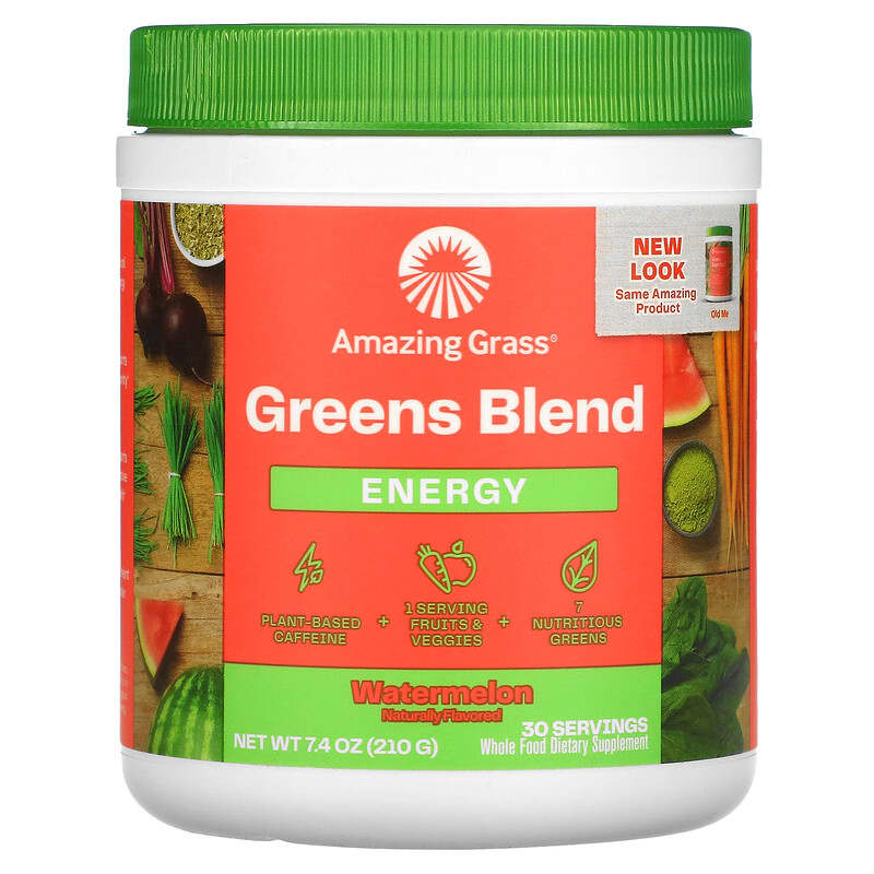 Amazing Grass Green Blend Energy Watermelon 7.4 oz (210 g) 1 Amazing Grass Green Blend Energy Watermelon 7.4 oz (210 g) 829835001668
