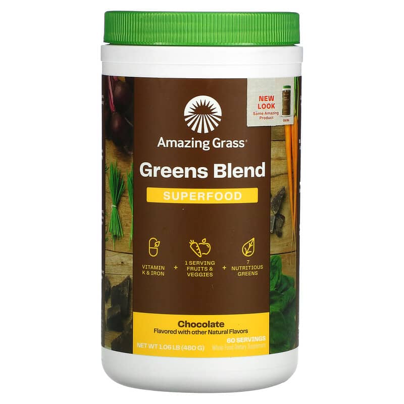Amazing Grass Green Superfood Chocolate 17 oz (480 g) 1 Amazing Grass Green Blend Superfood Chocolate 1.06 oz (480 g) 829835000128