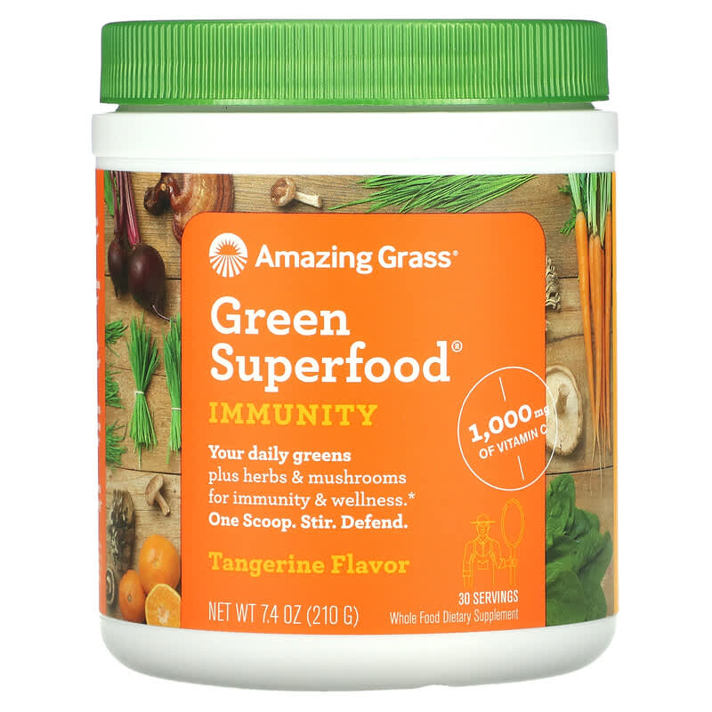 Amazing Grass Green Superfood Immunity Tangerine 7.4 oz (210 g) 1 Amazing Grass Green Superfood Immunity Tangerine 7.4 oz (210 g) 829835001699