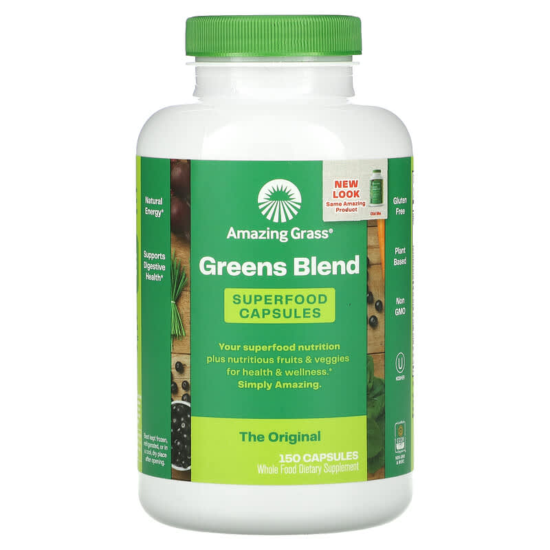 Amazing Grass Green Superfood 150 viên 1 Amazing Grass Greens Blend The Original 150 Capsules 829835932009