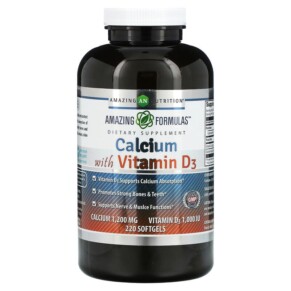 Amazing Nutrition Calcium with Vitamin D3 220 Softgels 810180029346
