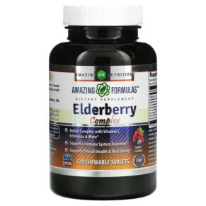 Amazing Nutrition Elderberry Complex Berry 120 Chewable Tablets 819209028902