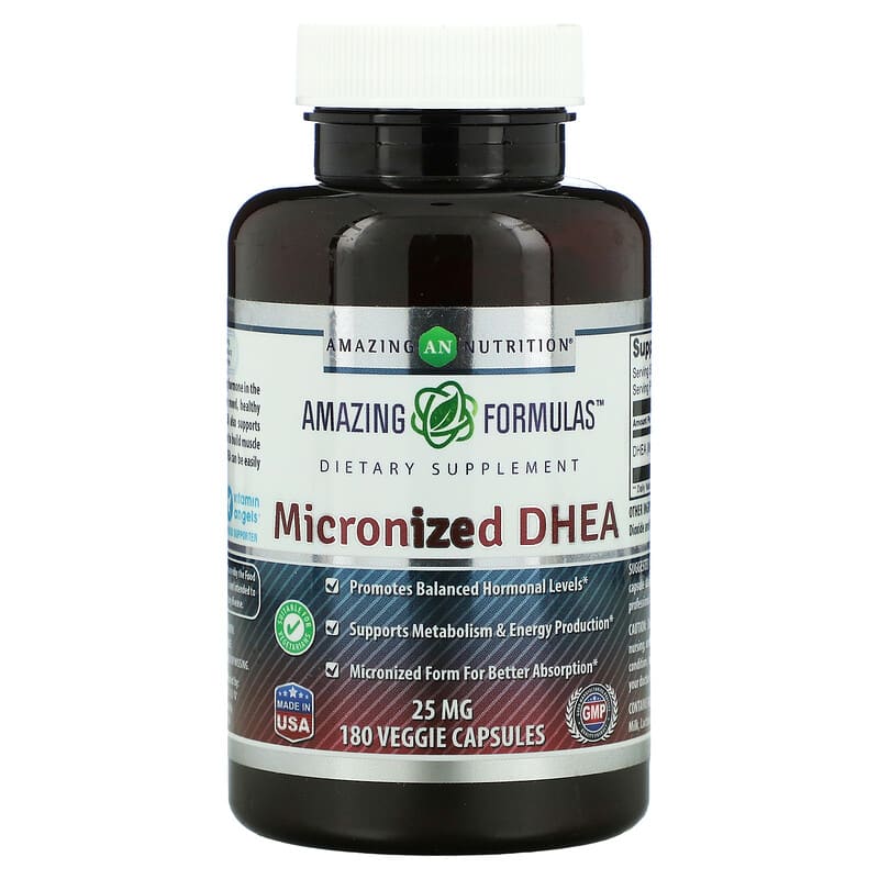 Amazing Nutrition Micronized DHEA 25 mg 180 viên 1 Amazing Nutrition Micronized DHEA 25 mg 180 Veggie Capsules 810180022507