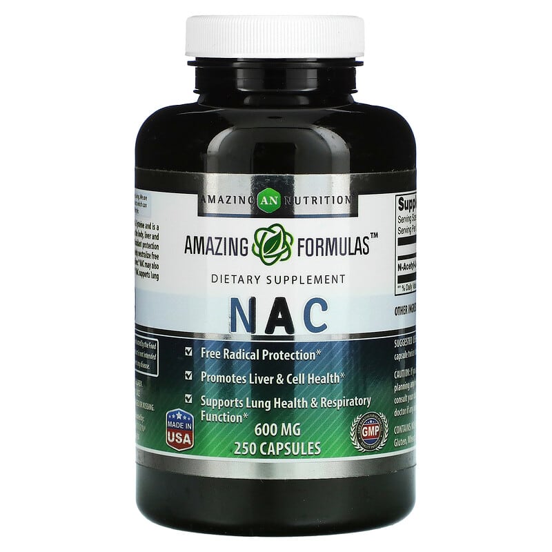 Amazing Nutrition NAC 600 mg 250 Capsules 1 Amazing Nutrition NAC 600 mg 250 Capsules 810180026192