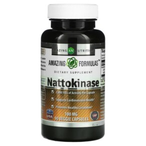 Amazing Nutrition Nattokinase 100 mg 90 Veggie Capsules 810180021678