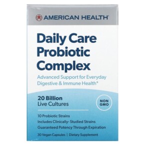 American Health Daily Care Probiotic Complex 20 Billion CFU 30 Vegan Capsules 076630300803
