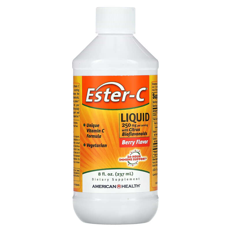 American Health Ester-C Liquid with Citrus Bioflavonoids Berry Flavor 250 mg 8 oz (237 ml) 1 American Health Ester-C Liquid with Citrus Bioflavonoids Berry Flavor 250 mg 8 fl oz (237 ml) 076630170291