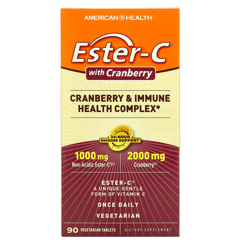 American Health Ester-C with Cranberry 90 viên 1 American Health Ester-C with Cranberry 90 Vegetarian Tablets 076630292399