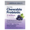 American Health Once Daily Chewable Probiotic Natural Grape 5 Billion CFU 60 Chewable Tablets 3 American Health Once Daily Chewable Probiotic Natural Grape 5 Billion CFU 60 Chewable Tablets 076630300780