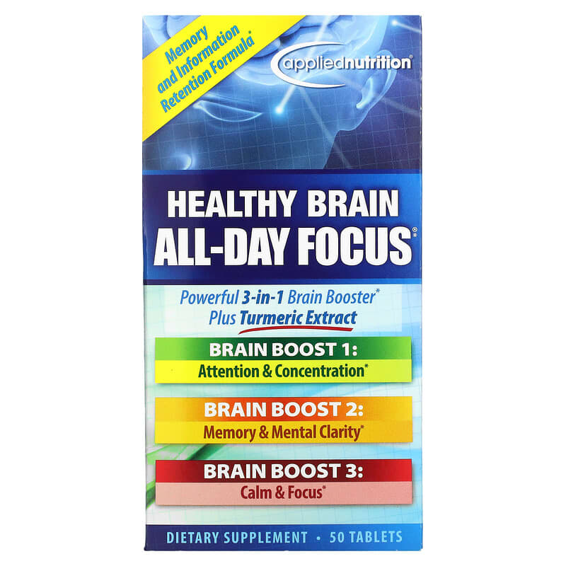 Applied Nutrition Healthy Brain All-Day Focus 50 Tablets 1 Applied Nutrition Healthy Brain All-Day Focus 50 Tablets 710363575946