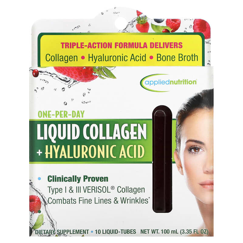 Applied Nutrition Liquid Collagen + Hyaluronic Acid 10 Liquid-Tubes 3.35 fl oz (100 ml) 1 Applied Nutrition Liquid Collagen + Hyaluronic Acid 10 Liquid-Tubes 3.35 fl oz (100 ml) 710363592608
