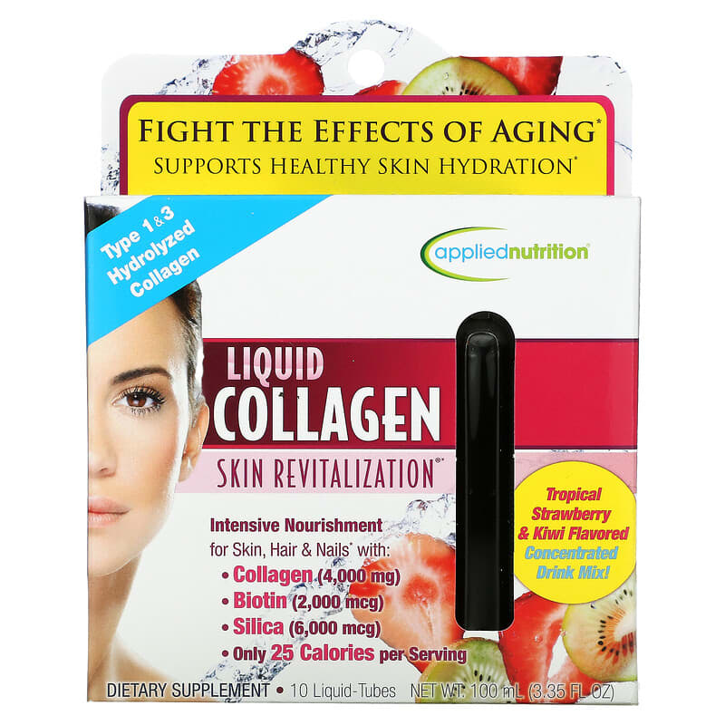 Applied Nutrition Liquid Collagen Skin Revitalization Tropical Strawberry & Kiwi 10 Liquid-Tubes 10 ml Each 1 Applied Nutrition Liquid Collagen Skin Revitalization Tropical Strawberry & Kiwi 10 Liquid-Tubes 10 ml Each 710363578374